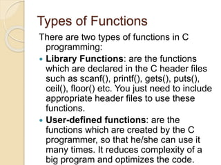 Functions in c language | PPT