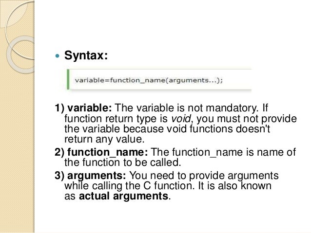 Functions in c language