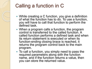 Functions in c language | PPT