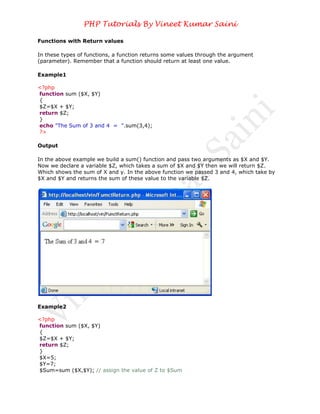 Functions in PHP | PDF