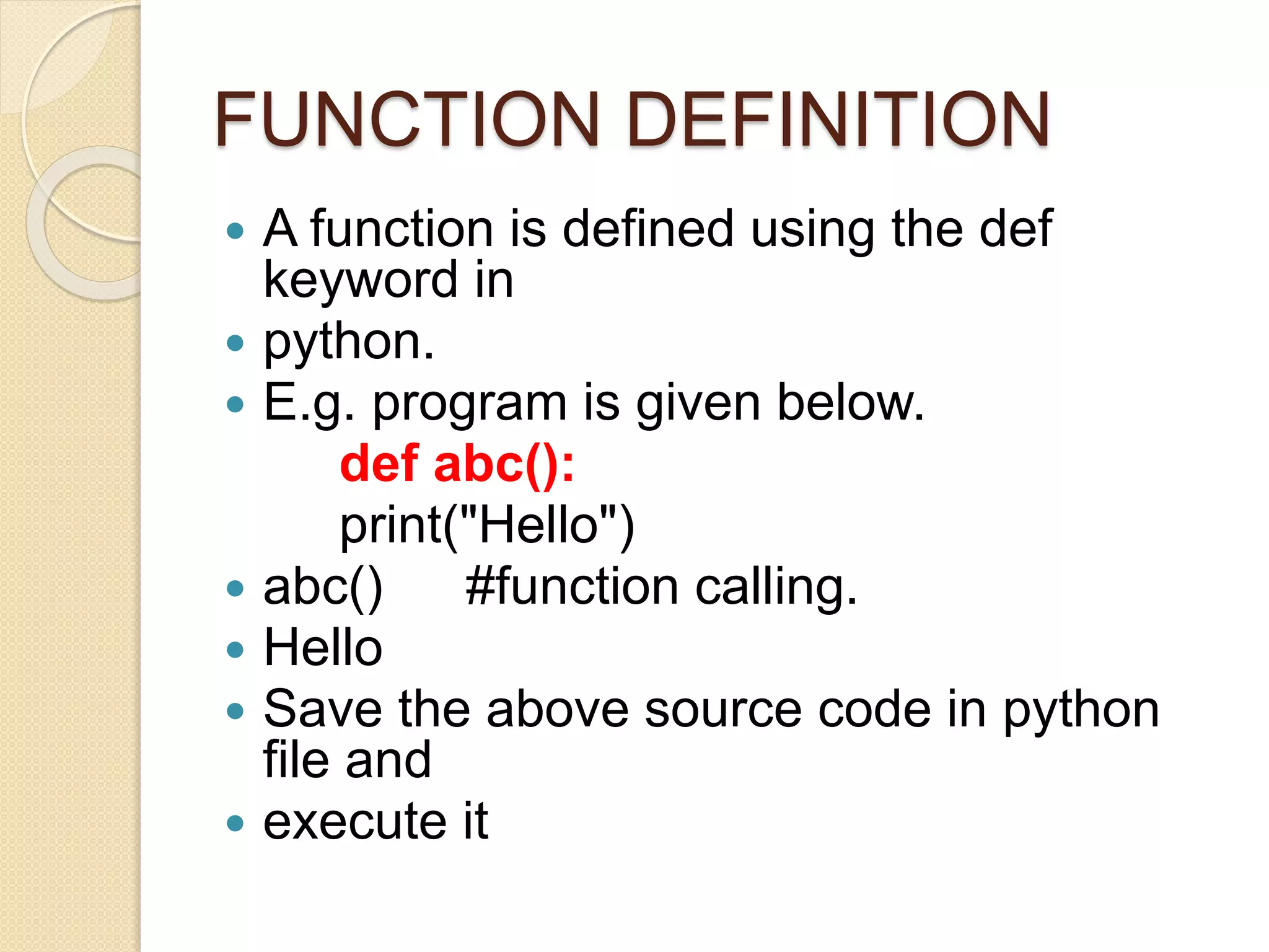 Functions in python | PPT