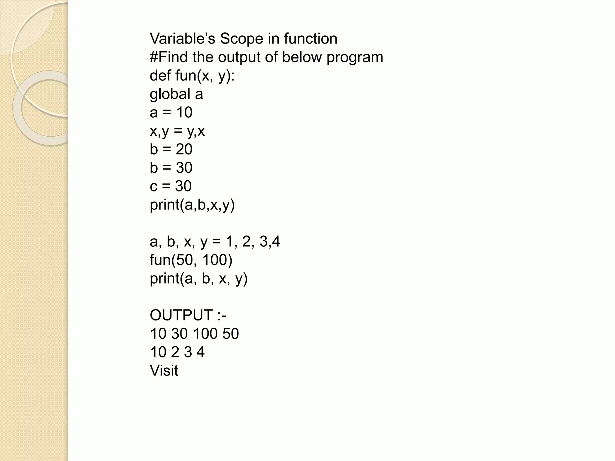 Functions in python | PPTX