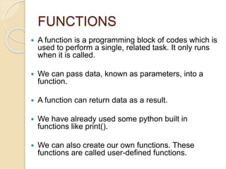 Functions in python | PPT