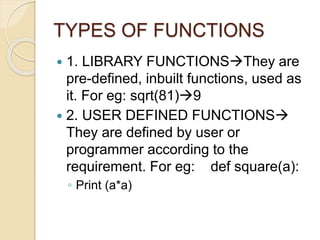 Functions in python | PPT
