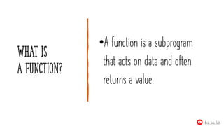 Functions in Pythons UDF and Functions Concepts | PPT