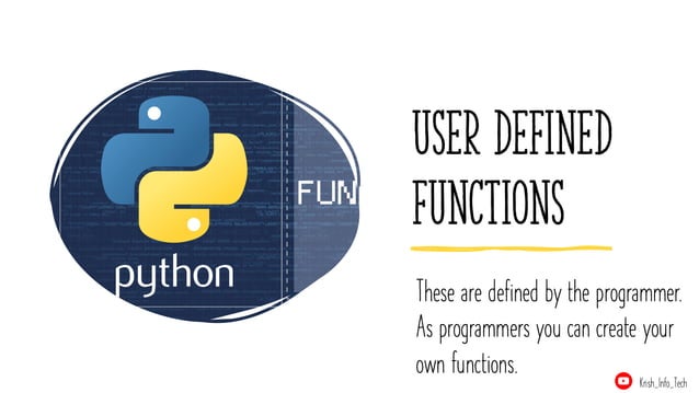 Functions in Pythons UDF and Functions Concepts | PPT