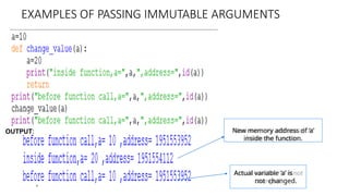 Immutable Variable Sample functions in python er structure of the day of the day of | PPTX