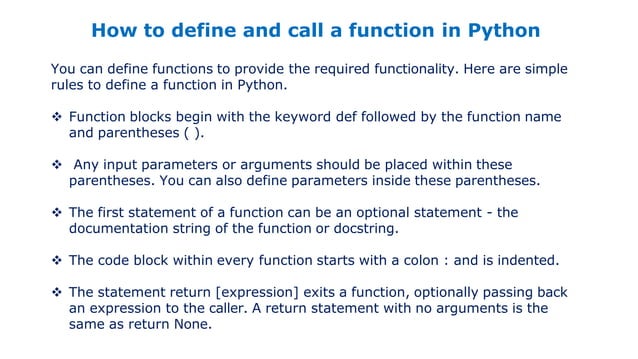 INTRODUCTION TO PYTHON PROGRMMING AND FUNCTIONS | PPT