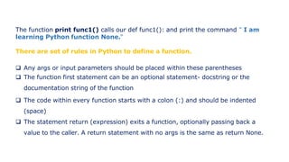 INTRODUCTION TO PYTHON PROGRMMING AND FUNCTIONS | PPT