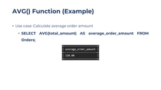 Comprehensive Guide to SQL Aggregate Functions for Data Analysis and ...