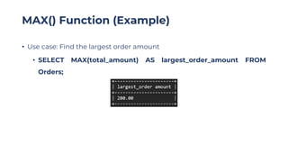 Comprehensive Guide to SQL Aggregate Functions for Data Analysis and ...