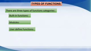 INTRODUCTION TO FUNCTIONS IN PYTHON | PPT