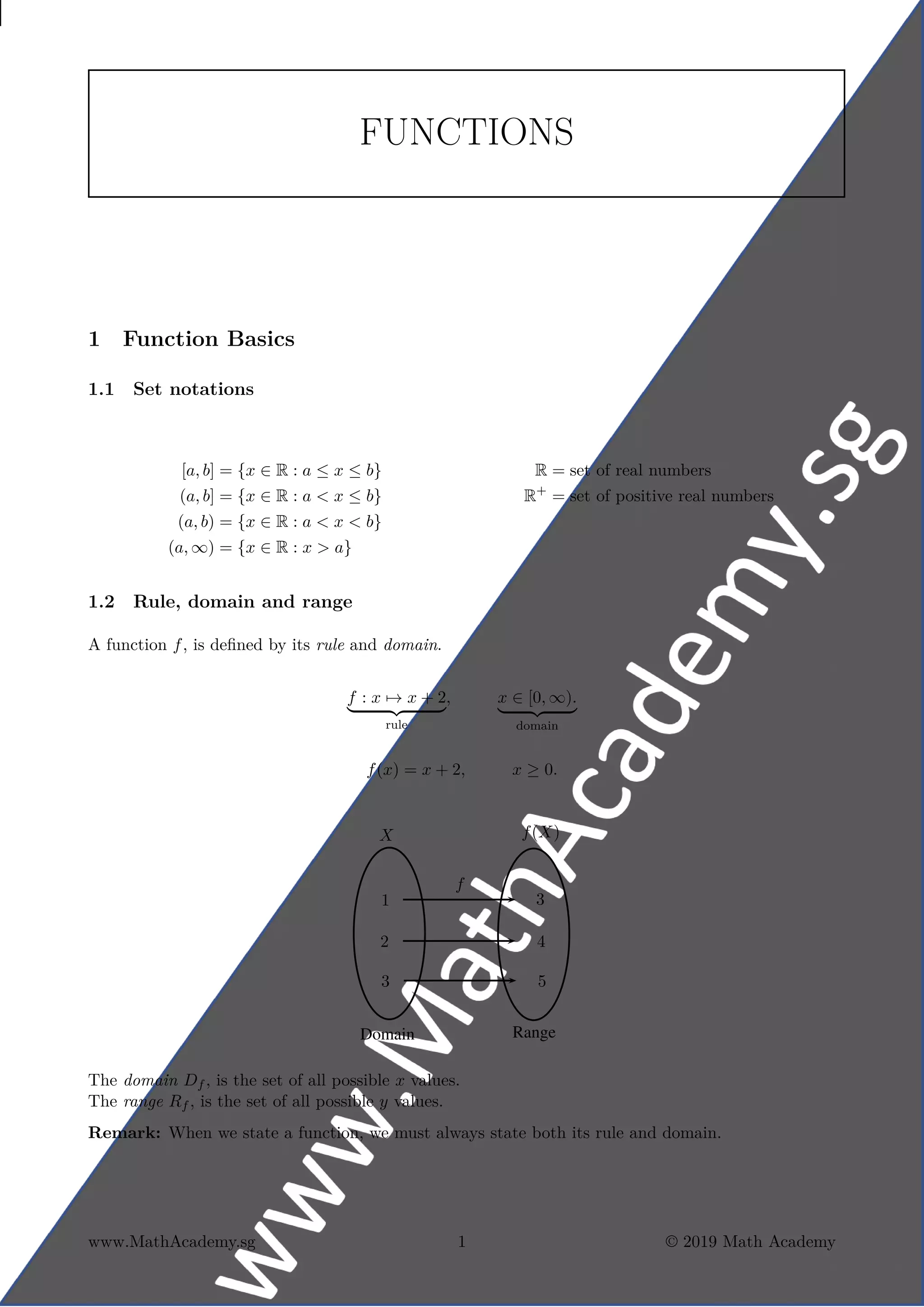 Functions JC H2 Maths | PDF