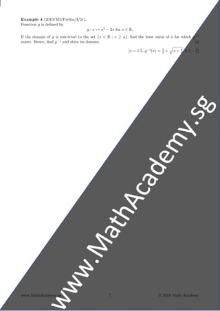 Functions JC H2 Maths | PDF