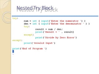 NestedTry Block
 