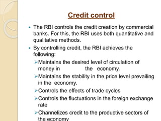 Functions of central bank in india