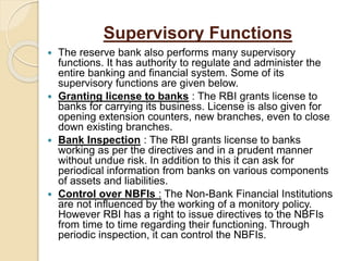 Functions of central bank in india