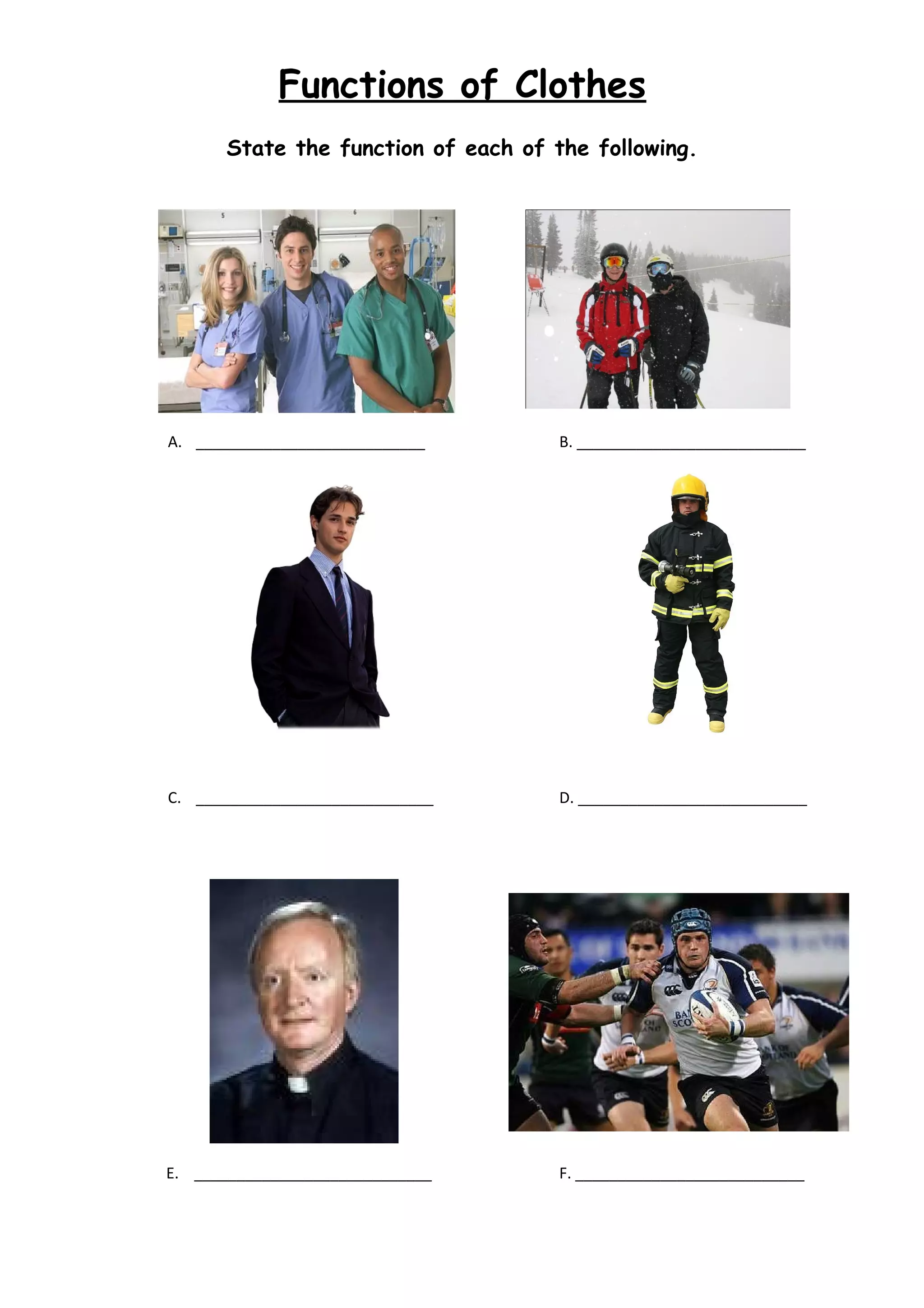 Functions of clothes PDF