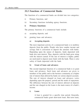 Functions of commercial banks | PDF
