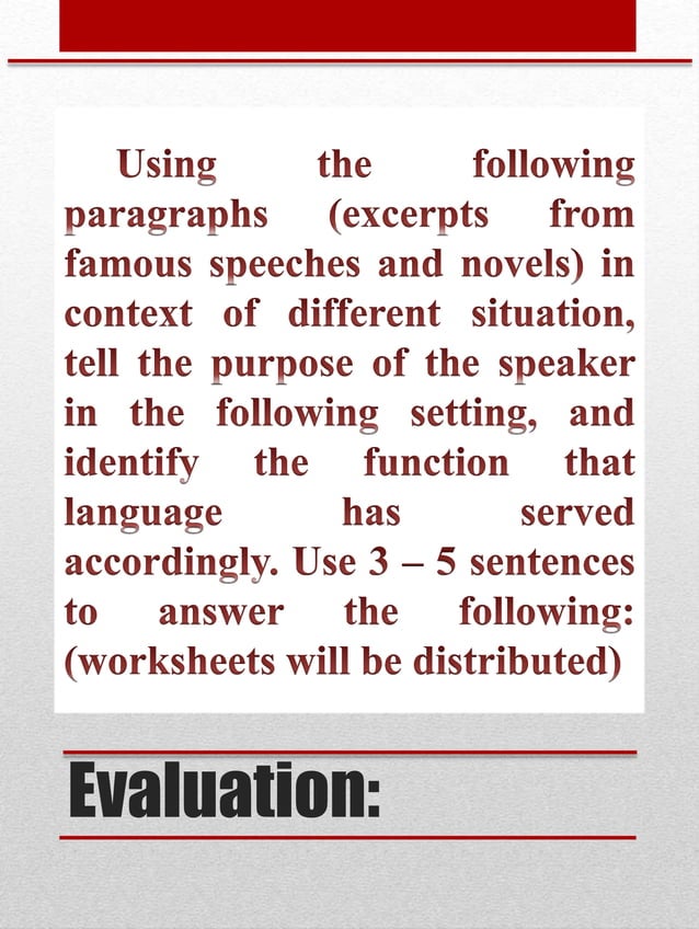 Functions of communication