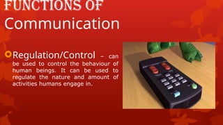 FUNCTIONS OF COMMUNICATION ORAL ORAL COMMUNICATION IN CONTEXT | PPTX