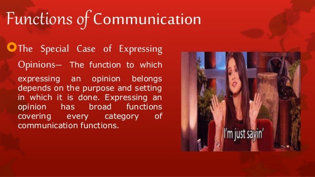 Functions of communication