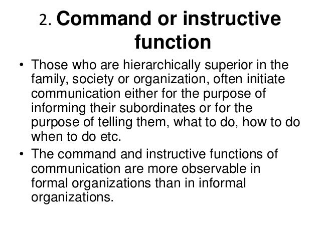 Functions of communication