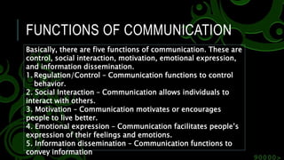 Functions of communication | PPTX
