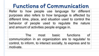 Functions of communication | PPT