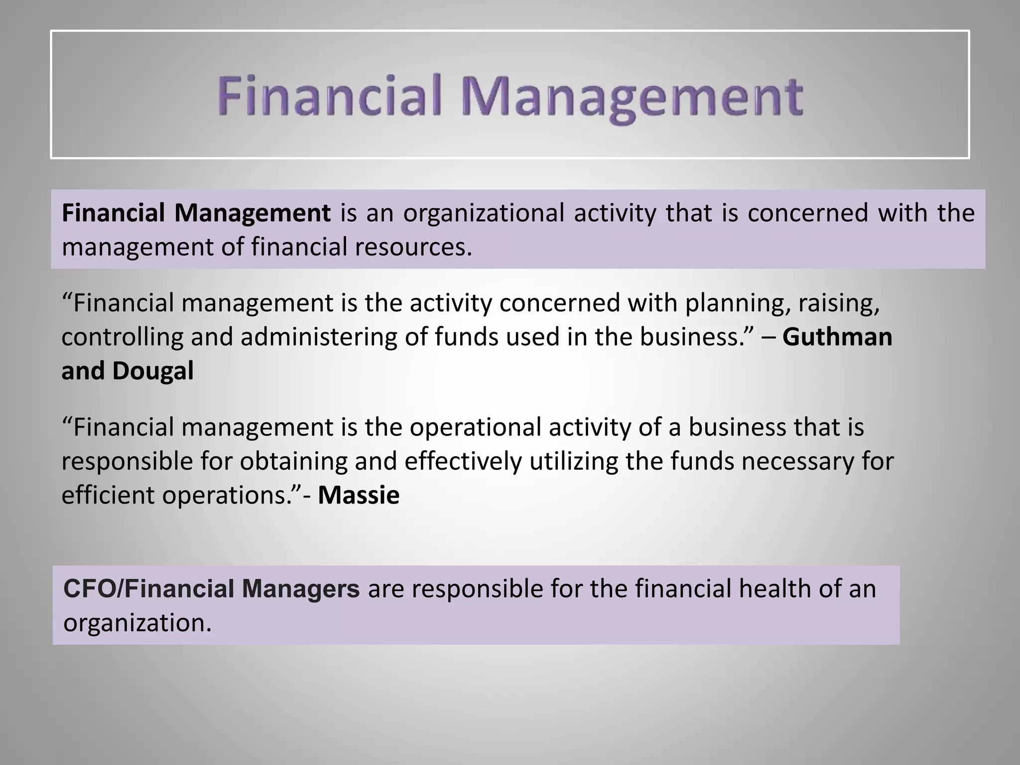 Functions of financial management | PPTX | Stocks and Bonds | Personal ...