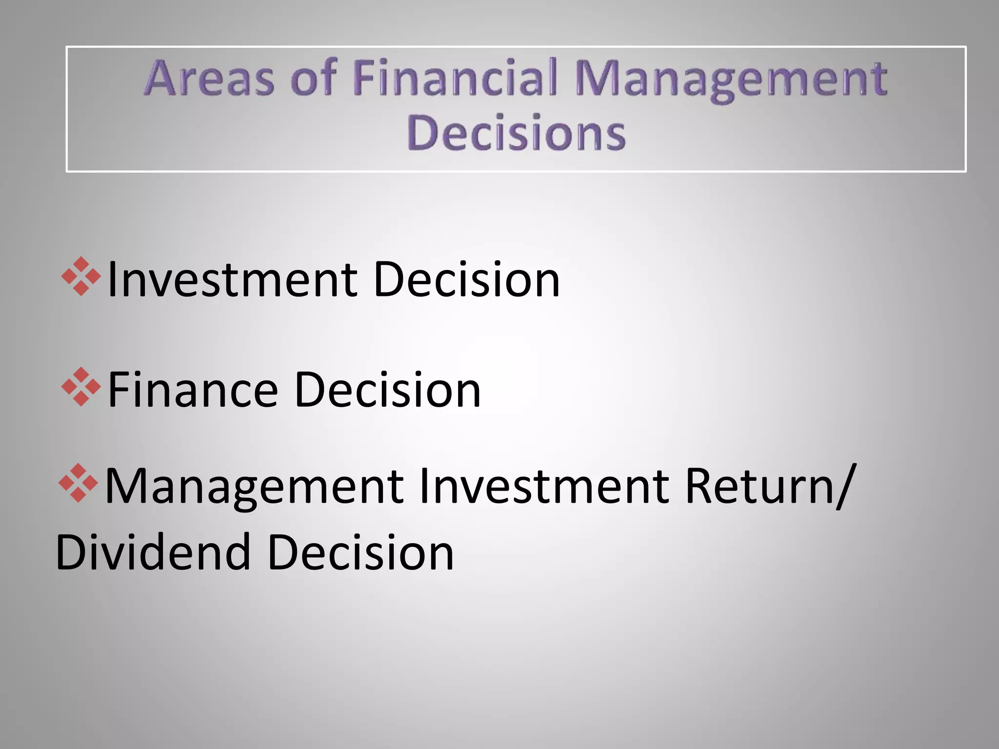 Financial Management Involves Decisions About Which Of The Following Functions of financial management | PPT