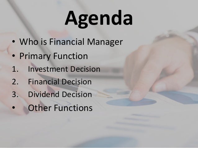 Functions Of Financial Manager