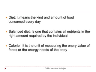 Functions of food and definitions | PPT