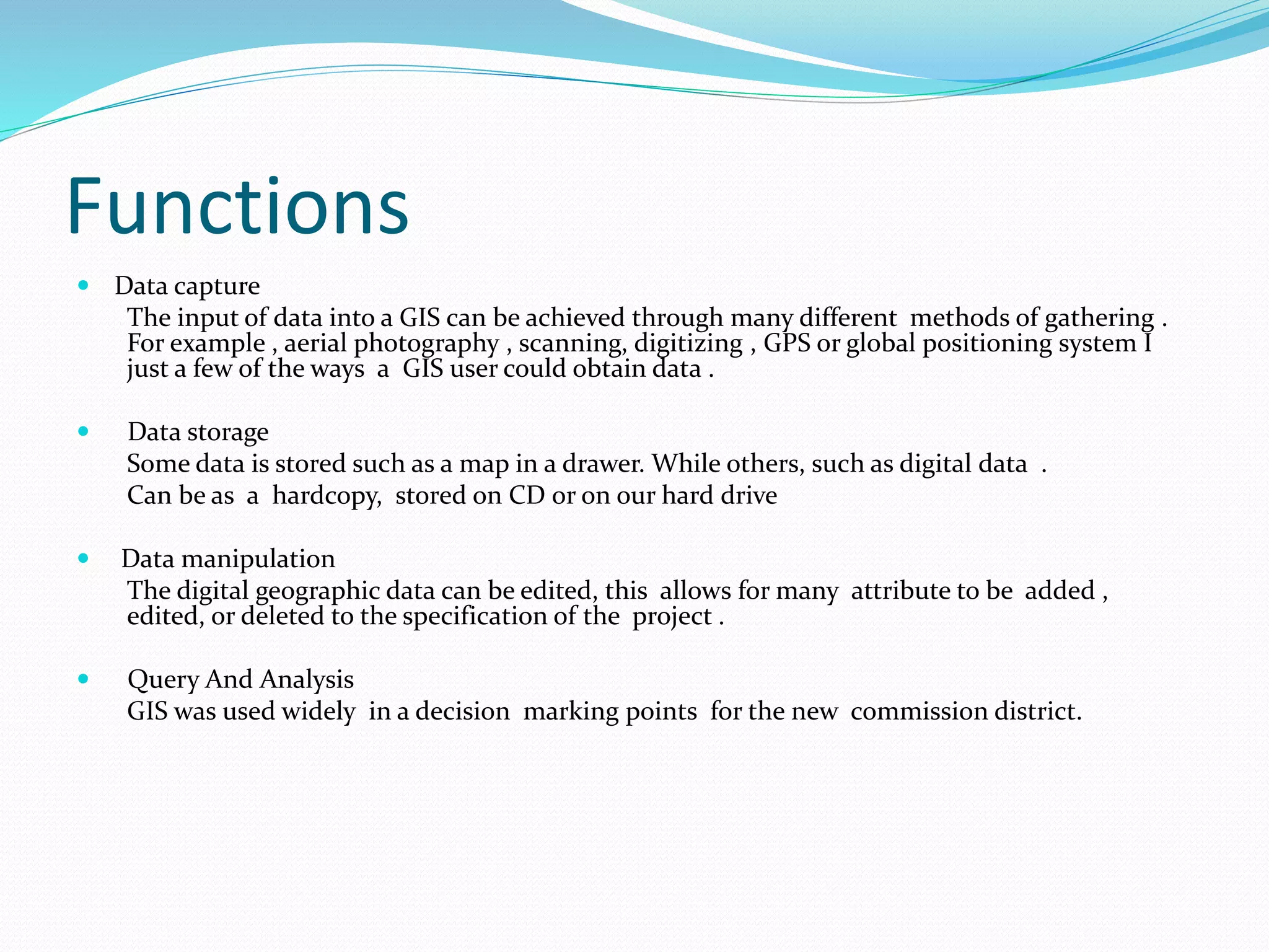 Functions of GIS | PPTX