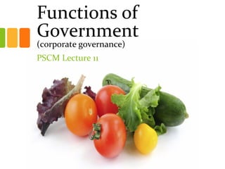 Functions of
Government
(corporate governance)
PSCM Lecture 11
 