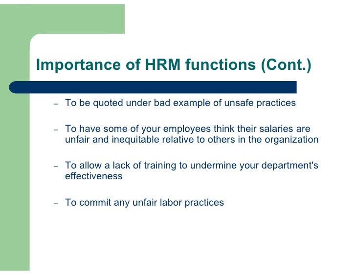 Functions of hrm