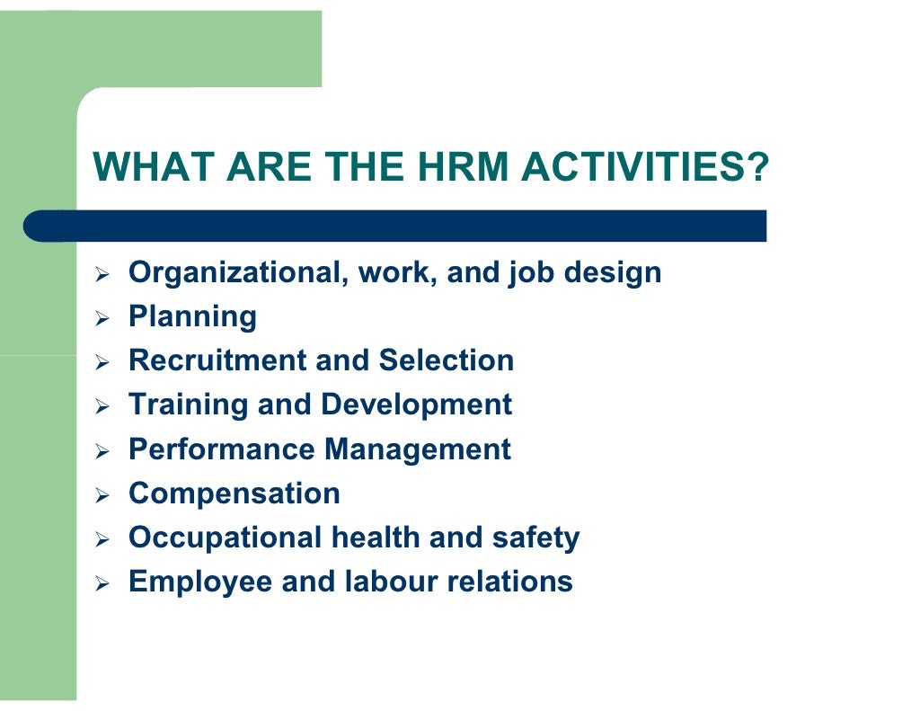 Functions of hrm