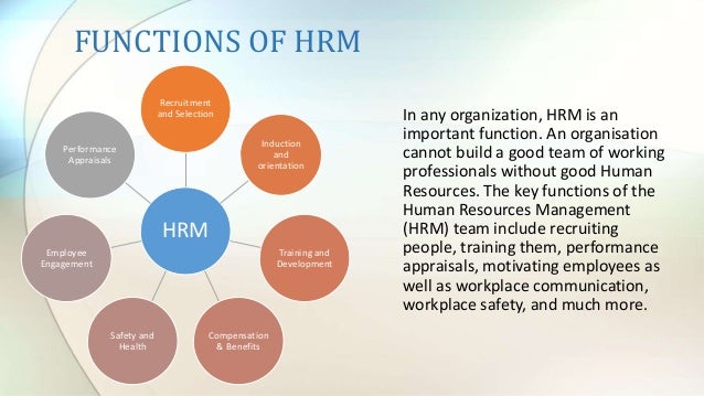 What are the key functions of human resource management