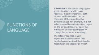 Comprehensive Overview of the Five Key Functions of Language in ...