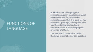 Comprehensive Overview of the Five Key Functions of Language in ...
