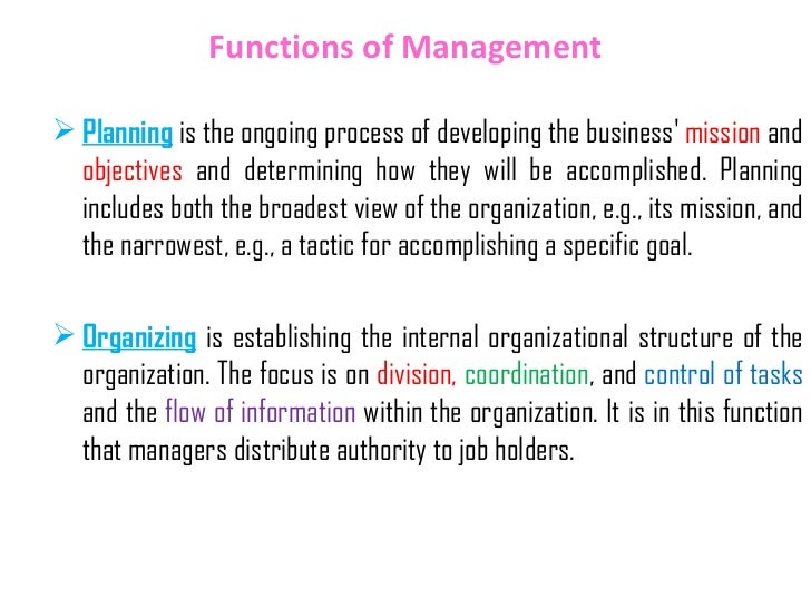 functions of management functions of management