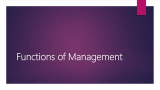Functions of Management
 
