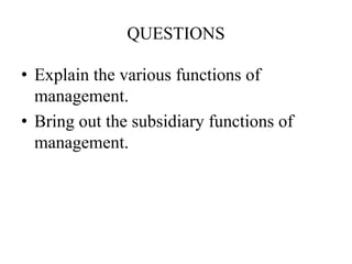 FUNCTIONS OF MANAGEMENT | PPT