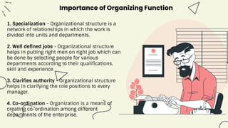 FUNCTIONS OF MANAGEMENT - ORGANIZING .pptx