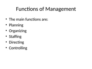 Comprehensive Overview of the Five Key Functions of Management for ...