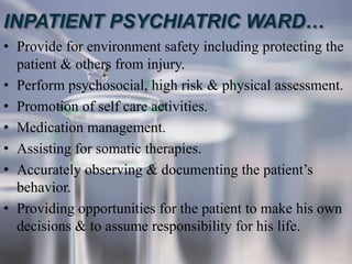 Functions Of Mental Health Nurse In Various Settin Gs