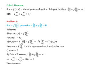 Functions Of Severable Variables