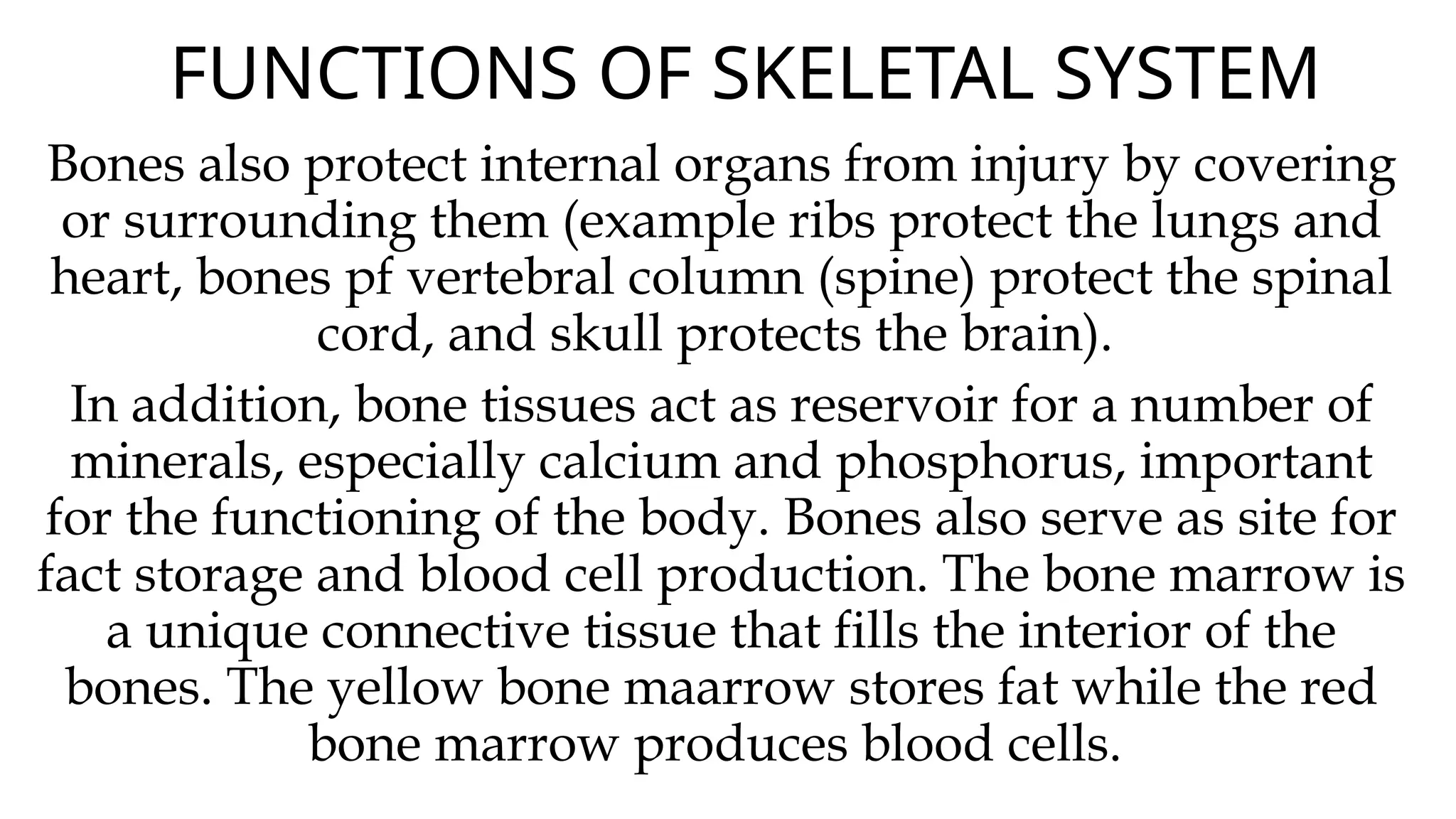 FUNCTIONS OF SKELETAL SYSTEM grade 4pptx | PPTX