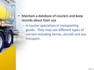 Operations, Despatch and Transport Services | PPTX