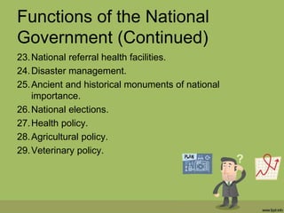 Functions Of The National And County Governments In Kenya